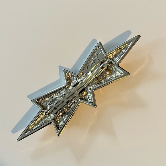 Vintage Designer Thierry Mugler Diamanté Angel Star Brooch Baguette Cut - Picture 3 of 3